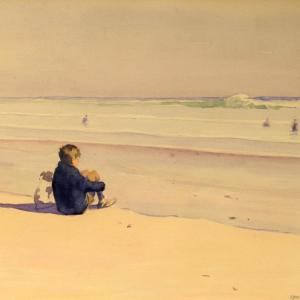 The Sears Gallagher, “Day Dreaming,” watercolor, 13.25 by 18 inches, is one of the classic works included in the new exhibition at the Wiscasset Bay Gallery. Courtesy of the gallery Sears Gallagher