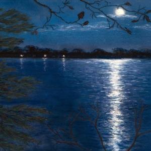 “Dock Lights,” is one of Jan Roberson’s paintings in her solo show at River Arts West Gallery opening Sept. 24. Courtesy of the artist Jan Roberson