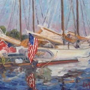 “Patriotic Camden,” by Eric Minzner of Newcastle has works in the Saltwater Artists Gallery exhibition, “New Beginnings.” The exhibition runs Sept. 4-30. Courtesy of Saltwater Artists Eric Minzner