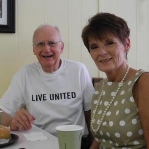 Lennie Burke and Bob Beaumont, United Way Campaign Co-Chairpersons, meeting at Frosty’s in Brunswick. Courtesy photo