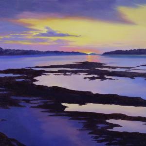 Julie Haskell’s, “Sunrise Over the Shoals,” oil on canvas may be viewed at The Kelpie Gallery in S. Thomaston through Dec. 31. Courtesy of the gallery Julie Haskell, Maine