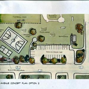 This plan, designed by Danielle Betts of Knickerbocker Group, was picked by the Boothbay Harbor Selectmen for the area on Townsend Avenue formally occupied by the tennis courts.