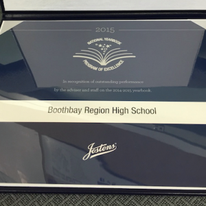 The award presented to the 2014-2015 Yearbook Club. Courtesy of Heather Lorrain