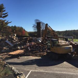 Demolition of the former country club clubhouse. KATRINA CLARK/Boothbay Register