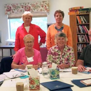 Members of the Miles and St. Andrews Home Health & Hospice volunteer training class prepare for work as companions for terminally ill patients. From left are Bernard Slosberg, Dibby Moder, Roxanne Hagar, Sharon Adair, Tom Shriver and Mary Atticks. Back row: Diane Schyberg and Robin Sorensen. Courtesy photo