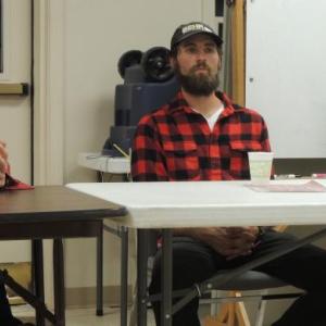 Midcoast farm operators, from left, Alice Percy, Ben Marcus and Rob Johanson at the Lincoln County Democrats’ Oct. 14 meeting. Courtesy of Tom Eichler