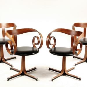 These modern “Sultana” chairs by George Mulhauser Jr. are among the furniture offerings in the Nov. 14 and 15 auction at Thomaston Place Auction Galleries. Courtesy of Carol Achterhof Sultana chairs by George Mulhauser Jr