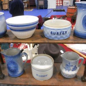 A collection of blue glazed pottery, from last November’s Bath Antique Show and Sale. Courtesy photo