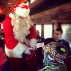During North Pole Express, guests will take a heated, steam train ride to meet Santa, and then enjoy homemade cookies and hot cocoa, see model railroads and holiday displays, make a vintage-inspired ornament to take home and listen to a reading of "The Night Before Christmas." The event is the final fundraiser of the year for the Boothbay Railway Village and the last chance to ride the Museum’s steam train until late May 2016. Courtesy of Suzi Piker.