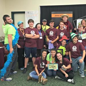 Having fun at the Leadership conference. Back row, from left: Jacob Bishopp, Tammy Blackman, Cameron Crocker, Kacy Pound, Nate Sample, Sam Betts, Noah Sherburne, Nick Simpson, Savannah Sedivy, Anne Barker. Front row, from left: Emma Hodgdon, Molly Thibault, Lillian Sherburne, Draco Peaslee and Zach Blackman. KATRINA CLARK/Boothbay Register