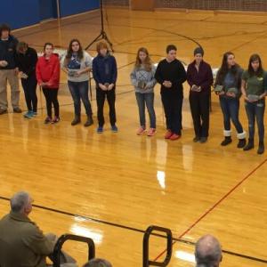 BRHS Principal Dan Welch speaks about the Summit Project and the 23 students who participated. KATRINA CLARK/Boothbay Register