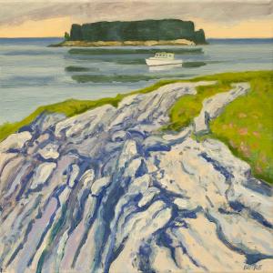 Artist John Butke will lead painting and drawing classes at the Boothbay Region Art Foundation for seven weeks beginning in January. Above is Butke’s 12” x 12” oil entitled "View to Spectacle." John Butke, untitled