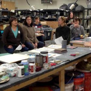 Maine art educators gathered at Lincoln Academy for a daylong ceramics workshop with artist Hope Rovelto. Courtesy of Watershed Hope Rovelto’s ceramics