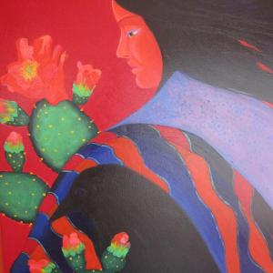Barbara Fischer Eldred’s “Spirit Woman” in acrylics. A retrospective of this East Boothbay artist’s work will be held at Studio 53 in Boothbay Harbor Jan. 2-4. Barbara Fischer Eldred