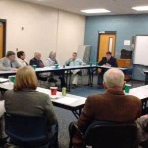 Col. Mark Westrum answers questions from legislators at recent meeting. JANE CARPENTER/Boothbay Register