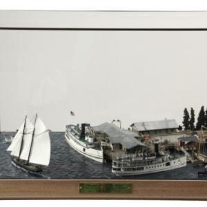 Circa 1918 cased diorama ME Central RR ferries