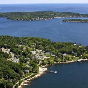 Aerial shot of Spruce Point Inn. Courtesy of Stephanie Seacord Aerial shot of Spruce Point Inn