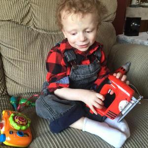 Jameson Brooks, 4, plays Saturday, Jan. 2. SUSAN JOHNS/Wiscasset Newspaper