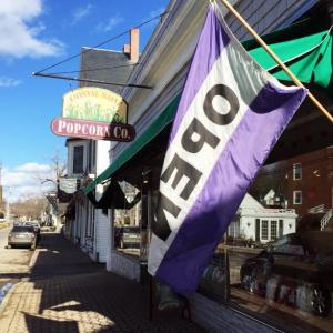 Spelled backward, even the backside of OPEN signs let people know they’re open for business! Open signs are up all over town. SUZI THAYER/Boothbay Register