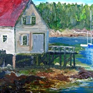 Tom Whittle’s 8” x 10” “Cozy Harbor” is one of the artist’s works in his upcoming show at Southport Memorial Library. Whittle is artist of the month in March and April. Courtesy of the artist Cozy Harbor by Tom Whittle