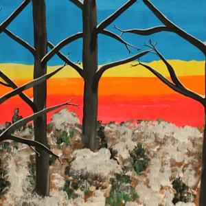 Brady Nickerson, Lise Aubre and Jane Varn will display their work at Rising Tide Community Market Feb. 5-27. The painting above is by Lise Aubre. Courtesy of Rising Tide