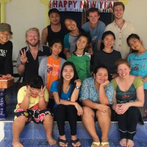 Caleb and Chauncey Erskine, Ben Hoagland and Julie Lamy join the FTD family at the Sunflower House in Chiang Rai, Thailand. Courtesy photo
