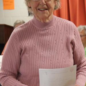 Lynette Page receiving the Y-Walkers’ first prize. Courtesy of Lisa Van Dyk