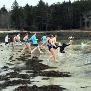 Twenty people ranging in age from 5 to 60 took part at the Annual Leprechaun Leap at Hendricks Head Beach. SUZI THAYER/Boothbay Register