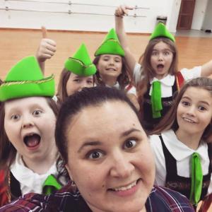 Y-Arts and Humanities Director Emily Mirabile with her cast of characters! Courtesy photo