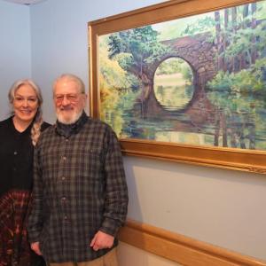 Damariscotta artist Bertil Whyman, and his wife Amelia, donated the painting above, “Sanctuary,” to Miles Memorial Hospital. Courtesy of Peggy Farrell