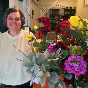 Datvik Deirkrikorian in her new flower shop, Water Lily Flowers and Gifts, in Wiscasset. SUZI THAYER/Boothbay Register