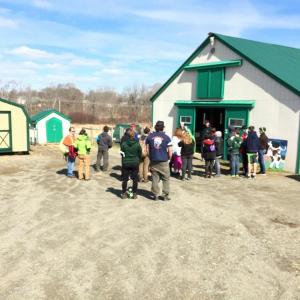 The Unity College barn and a group of Mt. View Middle School Gear Up students. Courtesy photo