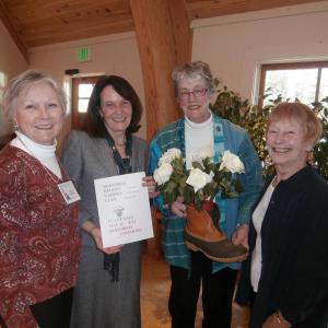 Garden Club members, from left, Sue Hockstein, Susan Stapleton, Mimi O'Neill and Carole McCarthy are looking forward to the upcoming Garden Club Plant Sale. Courtesy of Carole Zalucky