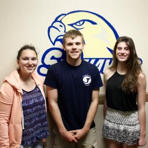 Boothbay Region High School juniors, from left, Molly Thibault, Carter Babcock and Angelique Perkins. Courtesy of Heather Lorrain