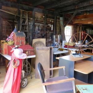 The Sutters’ barn is filling up with everything from collectible antiques to practical furnishings for the sale on Saturday, June 18. Courtesy of Judith Sutter