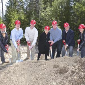 A ground-breaking ceremony for the new 32-bed residence at Bigelow Laboratory in East Boothbay is held on May 9. Courtesy photo