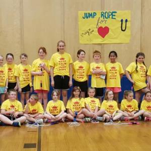 The jump rope club of Boothbay Region Elementary School after the club’s May 3 annual show. STEVE EDWARDS/Boothbay Register