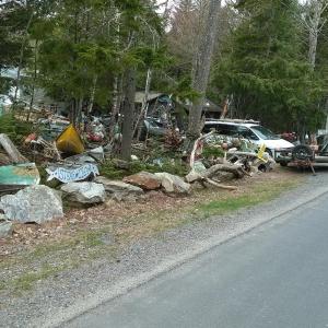 Debris placed too close to the roadway at the Lewis residence. JANE CARPENTER/Boothbay Register