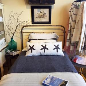 The luxurious bed linens at Moulinette, from Coyuchi, are 100 percent organic, made from flax grown in France. SUZI THAYER/Boothbay Register