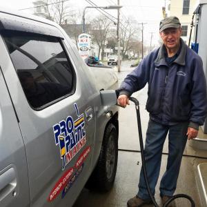 Mac Andrews at work, Good n You Fuel & Service in Boothbay Harbor. He has been a fixture at 92 Townsend Avenue for over 60 years. SUZI THAYER/Boothbay Register