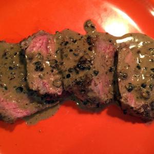 Steak au poivre served the classic way — with a brandy and cream sauce. SUZI THAYER/Boothbay Register