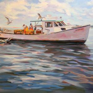 Léa Peterson’s “Entrapment” is one of the works in the upcoming show at the Damariscotta River Grill. Courtesy of Kim Traina