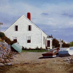 "At the Corner of Swim and Main" by Susannah Haney, water-soluble oil on panel, 8” x 10”