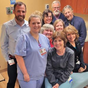 Experienced emergency providers offer care with a personal touch at the St. Andrews Urgent Care Center. Pictured are: (clockwise, starting in the upper left) Dr. Tim Fox, Dr. Janet Fowle and Duane Macleod, RN, Dr. Robert Jorden, Carole Sharkey, RN, Rachel Manning, RN and Robyn Ham, Emergency Department technician. Seated in the center are Margaret Ham, Emergency Department technician (on left) and Lori Grinnell, RN. Courtesy of LincolnHealth