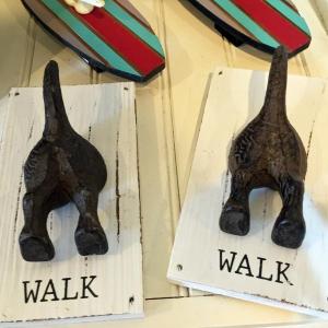 A hook for a dog leash features a cast iron rear end of a dog, with the tail as the hook. Find one at The Footbridge Shop. SUZI THAYER/Boothbay Register