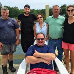 David Winslow, front, recently turned over the reins at Robinson’s Wharf. Back row, left to right: Richard Simmons, who does a little of everything, Chef Aric Pickens, managers Rachael Leeman and Hugh Thompson, and new owner Kellie Slater. SUZI THAYER/Boothbay Register