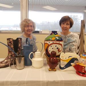 Carol Lingard, left, and Irene Gerny with some “different” containers. Courtesy photo