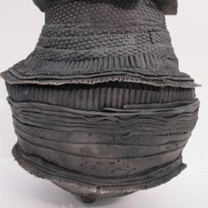 This smoke-fired pottery, created by Maine-based artist Jackie Melissas, is on display at the Midcoast Conservancy along with works by Ann Slocum, Ed McCartan and Barbara Bean. Courtesy of the venue