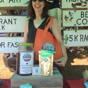 Mary Norwood of the Merry Auld Tea Company is ready for Harbor Fest and has blended a special tea named for the event. Courtesy of Mary Norwood