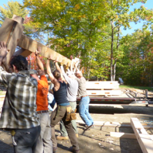 Timber frame up! Last workshop for 2016 starts in Oct. at Hidden Valley Nature Center in Jefferson. Courtesy of Ali Stevenson